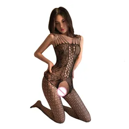 Sexkörper Unterwäsche Kostüm Femme sexy Dessous durchsichern durch Fischstufen Strumpfhosen Bodysuits Set Lenceria Erotica für Frauen