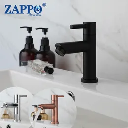 Torneiras de pia do banheiro Zappo Matte Black Torneira única Handelinha fria Deck de deck de deck montado Tap 3 Choice de cor