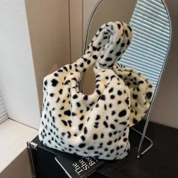 Leopard Print Canvas Tote Bag Premium Quality Faux Fur Shoulder Bag,  Large Capacity Shop Now!