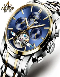 Aesop Mens Watches Top Brand Luxury Automatic Mechanical Watch Men Sainaless Steel Tourbillon Watch Men Relogio Masculino9283459