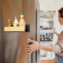 Armazenamento de cozinha O organizador de prateleira lateral de refrigerador de especiarias magnéticas para parede de apartamentos em casa suprimentos domésticos