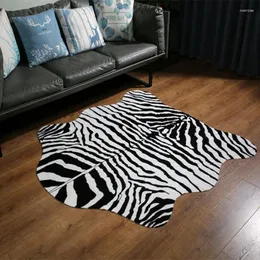 Mattor musthome mattor och för hemmet vardagsrum faux djurmatta mjukt söt zebra kast 140x160 cm