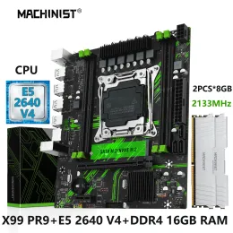 Motherboards Hinist X99 PR9 Moderkort LGA 20113 Set Kit Xeon CPU E5 2640 V4 Processor DDR4 2*8GB RAM Memory USB NVME/SATA M.2 MATX