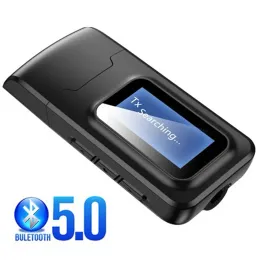 Adaptör Bluetooth 5.0 Adaptör HIFI SES 2IN1 Kablosuz Ses Alıcı Verici USB, TV Telefon Kulaklık için LCD Ekranlı