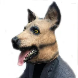 Zapasy imprezowe Wolfdog Mask Halloween Shepherd Niemiecki lateks pies head head zwierzę pełne twarz dla dorosłych masy cosplay cosplay rekwizyty