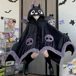 Filtar halloween bat luft konditionering filt korall sammet tuppla kappa kappa fluffig mjuk tecknad söt kreativ pyjamas natt-robe