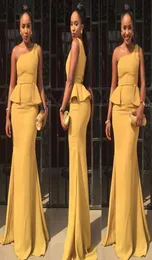 2019 Daffodi Yellow Evening Dress Одно плечоное грибки с лишним штук