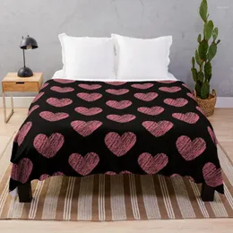Blankets Pink Heart Pixel Throw Blanket Warm For Winter Luxury Hairy