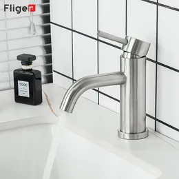 Bathroom Sink Faucets Fliger Basin Faucet Cold Water Mixer Black Washbasin Grifos De Lavabo