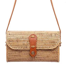 Omuz çantaları 2024 Moda Straw Bag Çanta Vintage Kadınlar Yaz Rattan El Yapımı Dokuma Plaj Çanta Bolsa Sac Main Femme