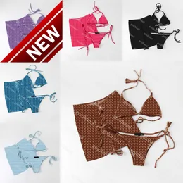 2024 Yeni Moda Tasarımcısı Seksi Bikini Setleri Ucuz Mektup Velvet S Moda 3 Parça Set Seksi Mayo Lüks Marka Kadın Bikini Yaz Plaj Giyim Mayo Takım