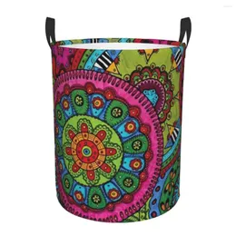 Laundry Bags Mandala Flower Deanfun Colorful Basket Foldable Clothes Toy Hamper Storage Bin For Kids Nursery