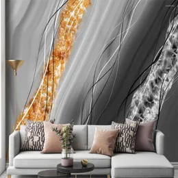 Papéis de parede 3D papel de parede para paredes 3 D Sala de estar Modern Light Luxury Marble TV Background Wall