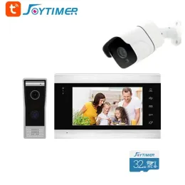 Gegensprechanlage Smart Home Video Door Phone Intercom System 7 "Farbbildschirm Moniter Weitwinkel HD -Kamera Türklingel Tuya Fernbedienung Entsperren