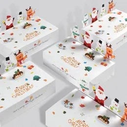 Wrap regalo 1Set Christmas Candy Box Cartoon Babbo Natale/Snowman Cookie pieghevole Navidad Anno rifornimenti per la casa