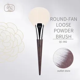 CHICHODO Makeup Brushes-Peach Blossom Series-Big Powder Brush Single Luxury Ebony Professional Flat Fan Mixed Hair Make Up Brush 240327