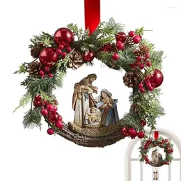 Flores decorativas grinaldas de Natal para porta Jesus Garland Decor Wall Farm Courtyard Janela