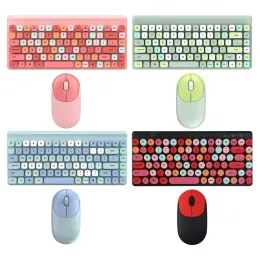 Combos Wireless Keyboard Mouse Plug Play Power Saving Quiet Office for Laptop Girl Gift