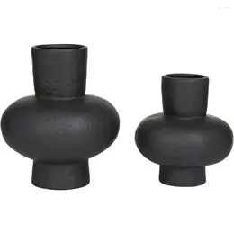 Vasi 9 "H Decorazioni decorazioni per la casa set di 2 11" Vase in ceramica in ceramica in stile nero mercante nero gratis giardino