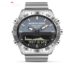 Мужчины Dive Sports Digital Watch Mens смотрит на роскошную армию, полный стальной бизнес Водонепроницаемый 200 -метровый Altimeter Compass North Edge2553539