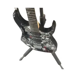 Electric Guitar 6-string JEM Black Color Rosewood 7v Fingerboard Support Costomization Freeshippings