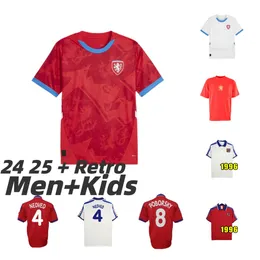 2024 2025 Czechy Republika Koszulki piłkarskie Nedved Novotny Poborsky Chytil 1974 96 Home Away Football Shirt Schick Sadilek Lingr Men Drużyna narodowa Hloezek Soucek