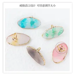 2024 1Pc New Resin Stone Nail Art Palette Finger Ring False Nails Tips Drawing Color Mixing Display DIY Manicure Polish Gel Tool- resin stone nail palette