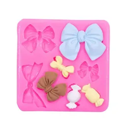 1 pcs Bow Knot Resin Arte Stampo Strumenti di decorazione per decorazioni per torta per stampo di fondente silicone Accessori da cottura da cucina pasticceria