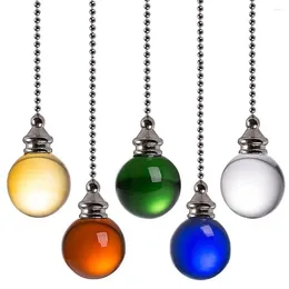 Dekorativa figurer hanterar nordisk kulform Crystal Style Designer Home Ornaments Takfläkt Pendant Light Pull