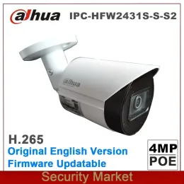 Câmeras originais dahua ipchfw2431sss2 inglês ip 4mp wdr cctv vigilância poe ip67 ir mini câmera de rede de bala