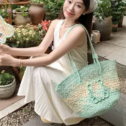 مصمم حقيبة الشاطئ الصيفية حقيبة قش الأزياء منسوجة حقيبة رفاهية لوس