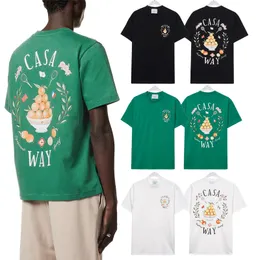 Erkekler Kazablanka tişört tasarımcısı moda gündelik şort kol tenis kulübü baskı mektup tees üstleri giyim lüks giyim