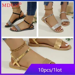 Sandálias 10Pairs Summer Women Women Beach Shoes Street Shoes Wholesale Fashion Dinmond calcanhar lasca de fivela de correia Feminino Maxi M13226