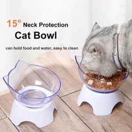 Dog Carrier Transparent Pet Feeding Bowl Cat Ear Shape Neck Protection Supplies Plastic Drinking Water Food