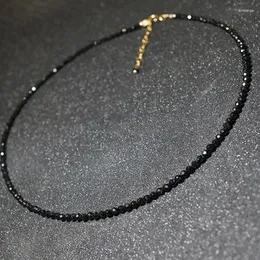 Choker Modemarke einfache schwarze Perlen Kurzes Halskette Femme Damen für Frauen Party Schmuck A0270