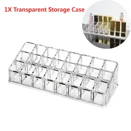 Caixas de armazenamento Organizador acrílico Organizador de lips contêiner plástico caixa de unha caixa de maquiagem de maquiagem de cosméticos transparentes rack