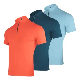 シャツ夏のクイックドリーゴルフウェアカジュアルショートスリーブライトメンズゴルフチームウェアフィットネスシャツラペルTシャツゴルフウェアランニングシャツ