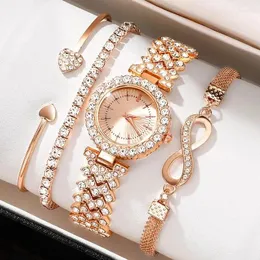 Armbandsur Diamond Women Watches Rose Gold Watch Ladies Wrist Rhinestone Womens Armband Female Relogio