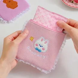 Aufbewahrungstaschen süßer Bären Cord Sanitary Serviettenbeutel Mädchen tragbarer Tampon -Pad -Veranstalter Kawaii Coin -Geldbeutel -Kartenhalter