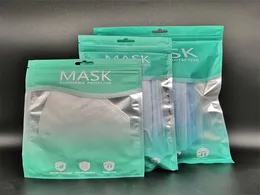 1325 1521cm Maske Paket Torbaları Fermuar OPP Tag Perakende Ambalaj Çantaları İngilizce Yarı Yolcu Plastik Ziplock Çanta Maskeler için 6316665