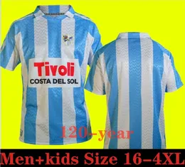 24 25 CAMISETA MALAGA CF 축구 저지 120 ANIEVERARIO KIDS KIT 키트 리메이크 레트로 24/25 홈 어웨이 축구 셔츠 남자 Bustinza M. Juande Ramon Alex Gallar Sol Munoz 1111