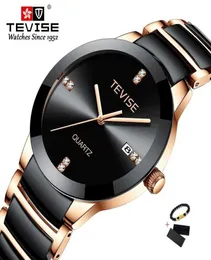 Tevise Gold Ladies Bracelet Watch Quartz Women Watches Luxury Fashion Casuare Ceramic Girl Watch Waterfroof Wristwatch Fix Tool CX2489985