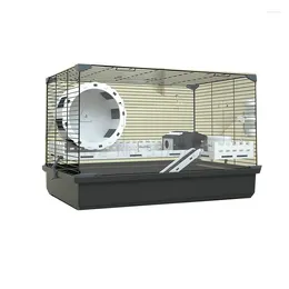 Transportadoras de gatos Hamster Hamster 60 Base transparente de acrílico Base dourada ao vivo 47 Super Great Villa House Supplies