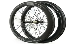 700C 60mm djup 25mm bredd Kolhjul Clinchertubular Road Bike Carbon Wheelset Ushape fälgar med Powerway R36 H1155500
