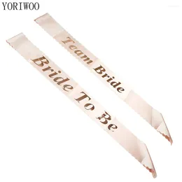 Party Decoration Bride to Be Sash Satin Shoulder Strap Team Crown Hen Night Hair Accessories Mrs Wedding Bachelorette Decorations