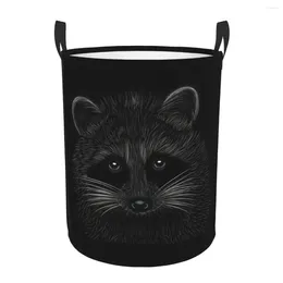 Tvättpåsar söta skräp Panda Raccoon Basket Foldbar Animal Racoon kläder Hamper för barnkammar Lagring Bin