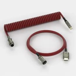 Kuddar 1,5 m spiral kabel typ C Mekanisk tangentbordstråd Dator Typec USB Aviator Cable Spring Aviation Cord Tangentbord Tillbehör