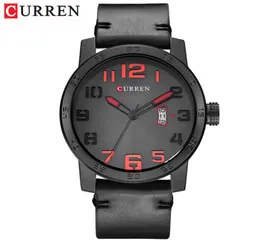 Neue Männer sehen Curren Fashion Sports Army Casual Business Quarzkalender männlicher Uhr Lederband Relogio Maskulino6550036