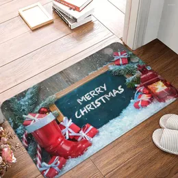Stivali di tappeti Buon Natale e Happy Year Babbo Natale Elk Snowflake Non slittatore Umoorma di soggiorno tappeto da cucina tappeto