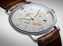 Mens relógios de luxo Relógio da marca Suíça Lobinni Homens perpétuos do calendário Auto -mecânico relógio mecânico Sapphire Leather Relogio L1500892761559